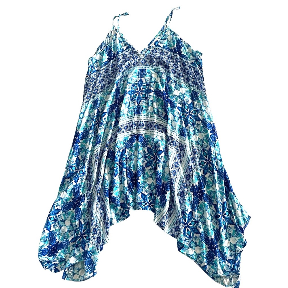 NWT La Blanca Beach Coverup Dress in shades of Blue and White in Size Large. - Picture 5 of 7